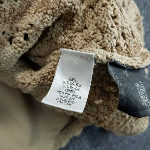 Dana Buchman Crocheted Pullover Sweater Built in Tank Sz XL Brown Boho - Picture 12 of 12